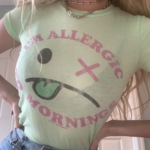 I’m allergic to mornings graphic tee shirt